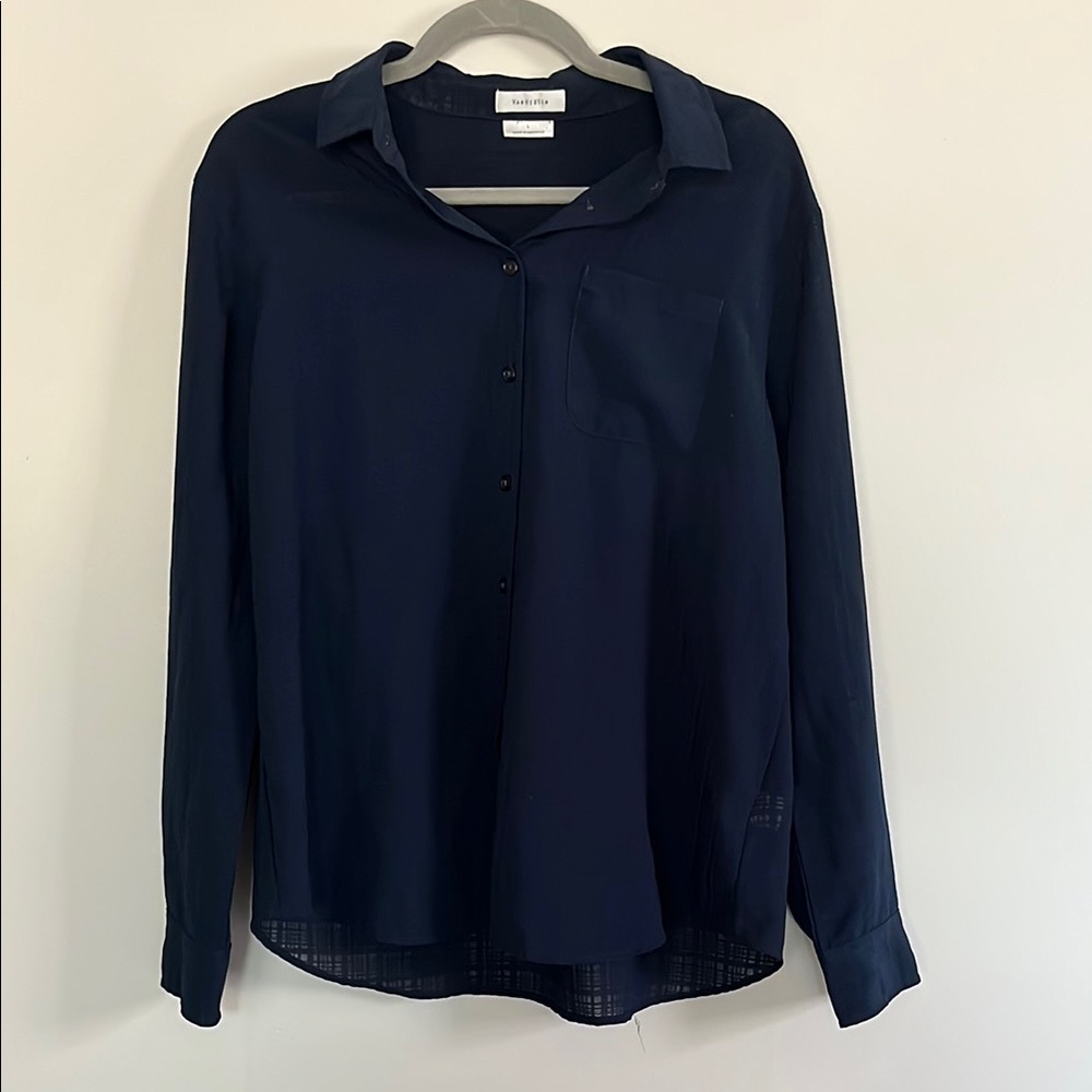Van Heusen Blue Button Down Shirt with Pointed Collar